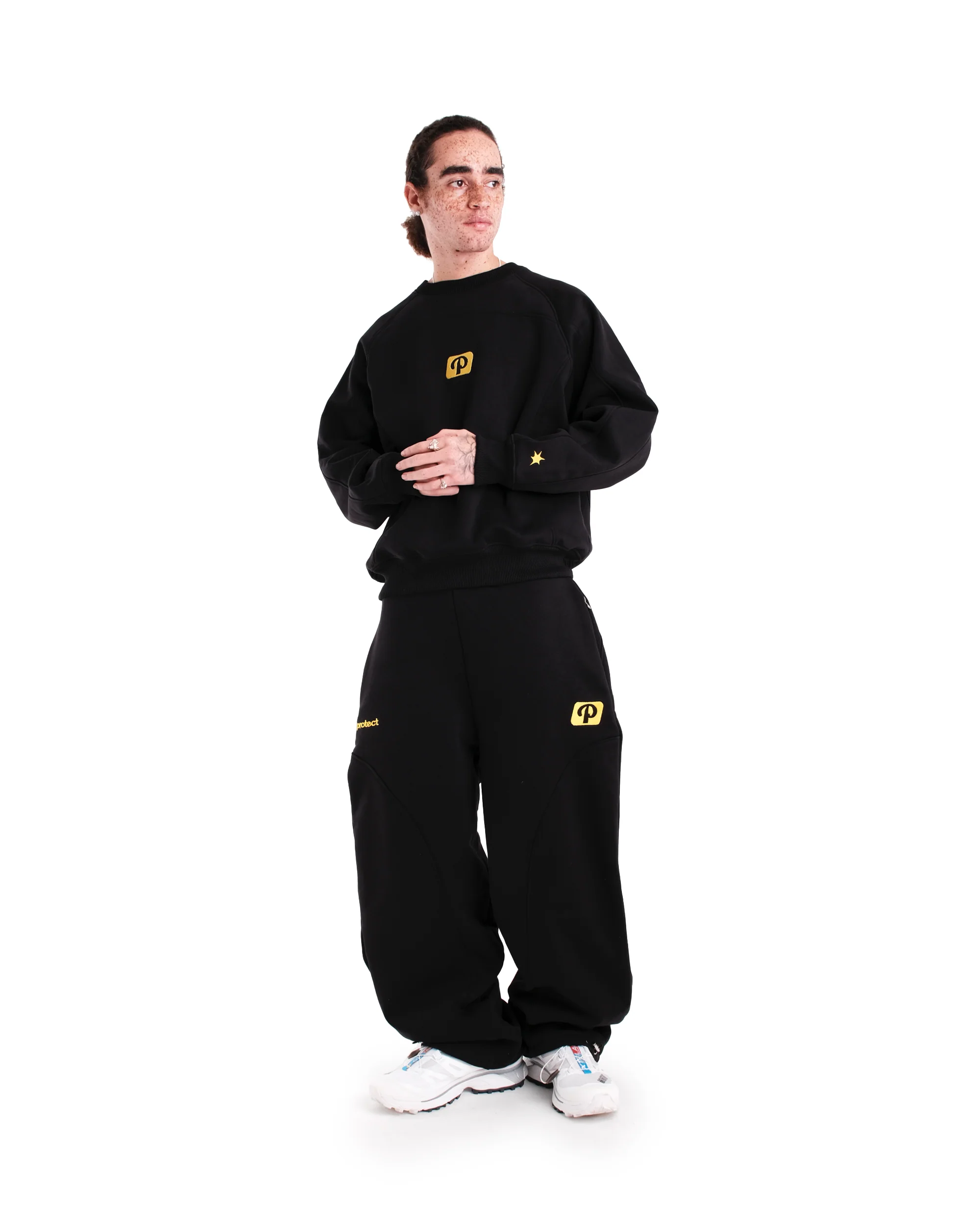 BLACK PANEL SPORT CREWNECK - Image 3