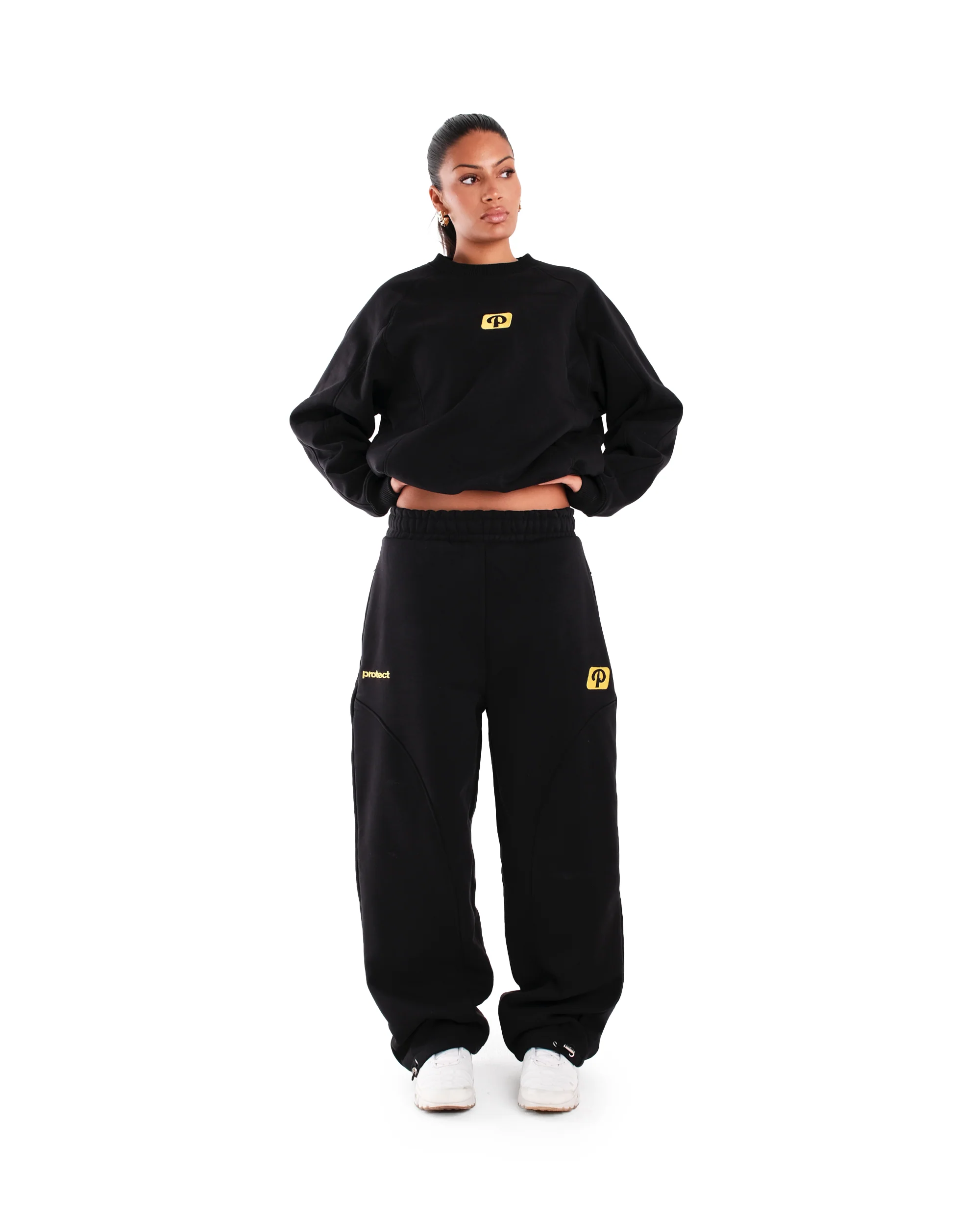 BLACK PANEL SPORT CREWNECK - Image 4